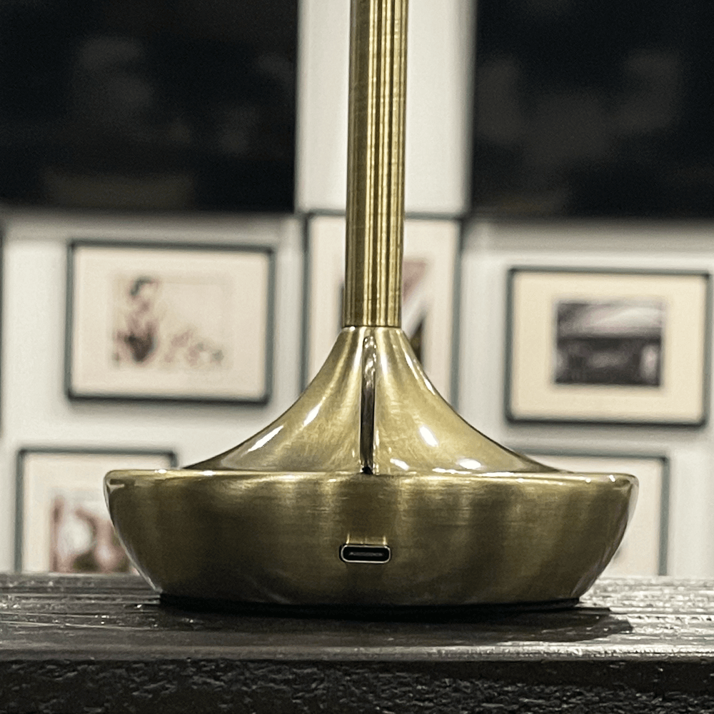 Flambeau Cordless Wick Table Lamp-Home & Garden > Lighting > Table Lamps-Laren Fete-Gold-Laren Fete