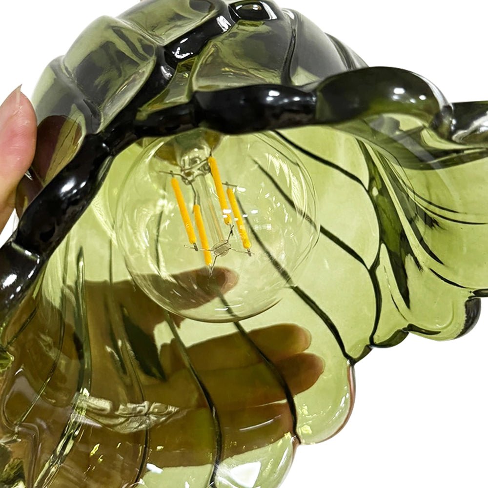 Flora Striped Glass Flower Pendant Light-Home & Garden > Lighting > Pendant Lights-Laren Fete-Green-A-Laren Fete