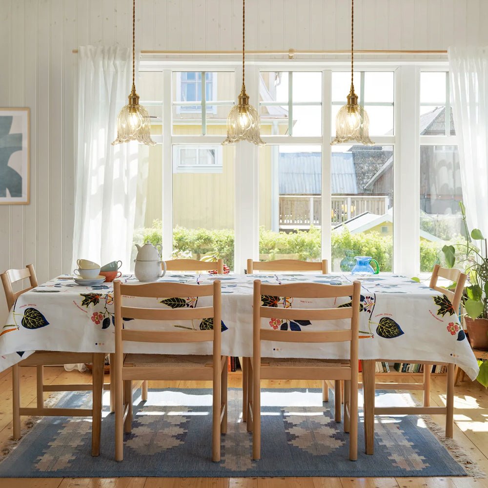 Flora Striped Glass Flower Pendant Light-Home & Garden > Lighting > Pendant Lights-Laren Fete-Green-A-Laren Fete