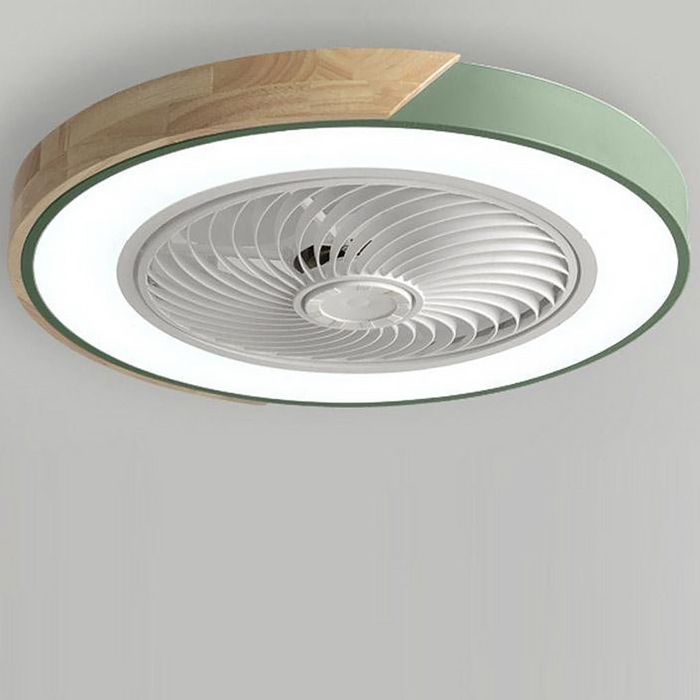 Forma Dimmable Bladeless Ceiling Fan – Round & Square-Home & Garden > Lighting > Ceiling Fans-Laren Fete-Green-Round-Forward-Laren Fete