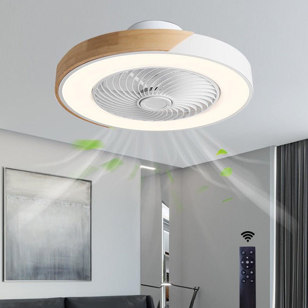 Forma Dimmable Bladeless Ceiling Fan – Round & Square-Home & Garden > Lighting > Ceiling Fans-Laren Fete-White-Round-Forward and reverse-Laren Fete