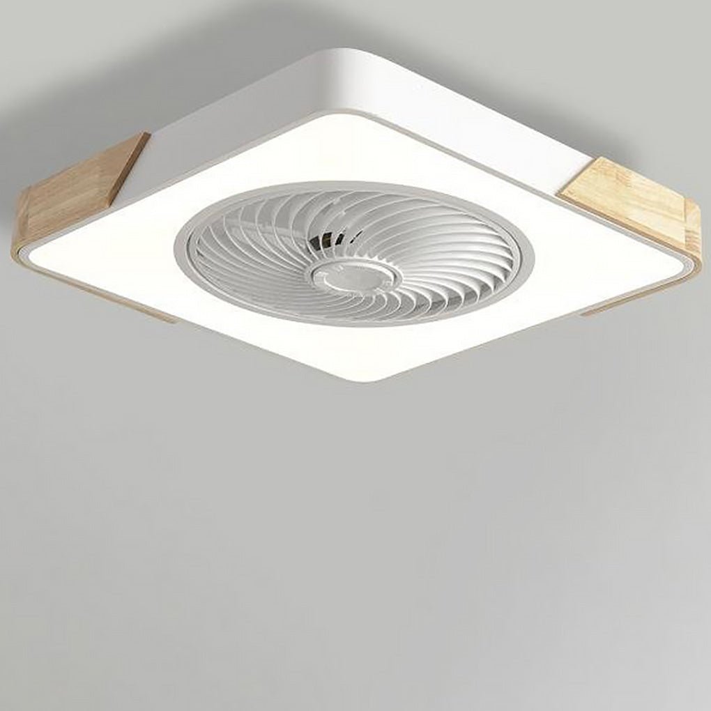 Forma Dimmable Bladeless Ceiling Fan – Round & Square-Home & Garden > Lighting > Ceiling Fans-Laren Fete-White-Square-Forward-Laren Fete