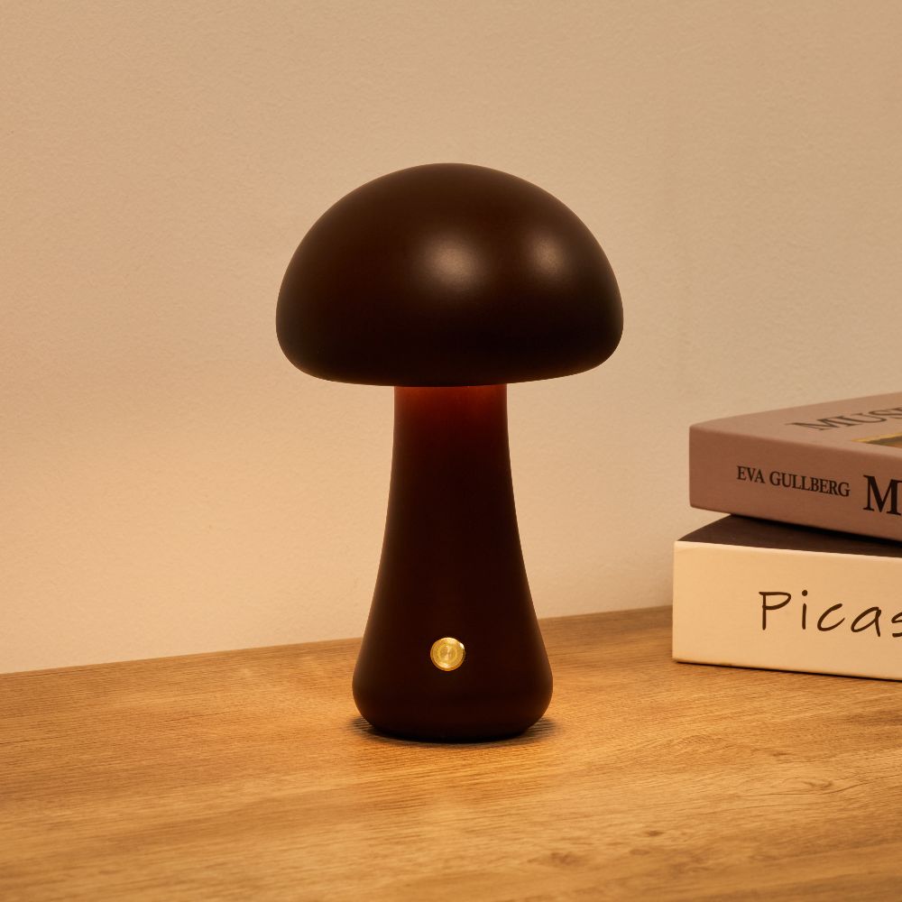 Fungi Mushroom Cordless Table Lamp-Home & Garden > Lighting > Table Lamps-Laren Fete-Walnut-Long & Thin-Laren Fete
