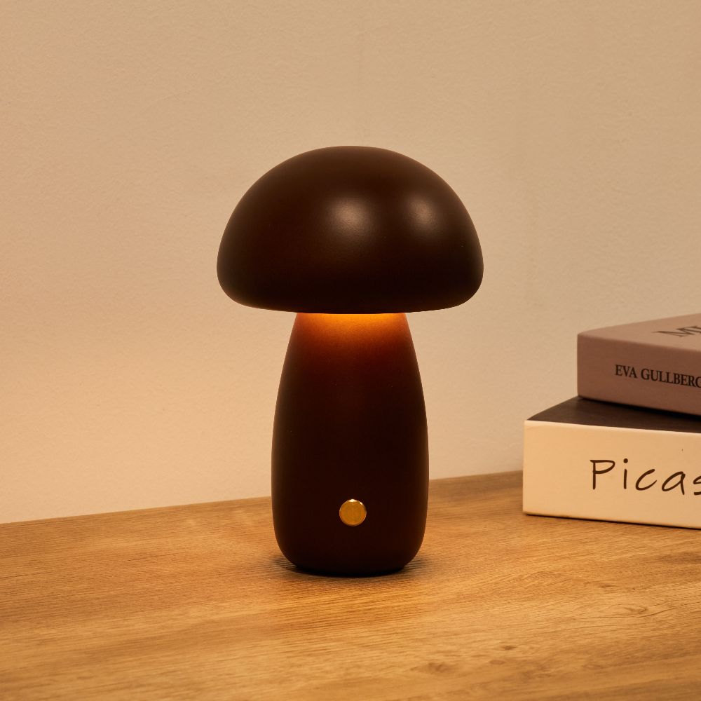 Fungi Mushroom Cordless Table Lamp-Home & Garden > Lighting > Table Lamps-Laren Fete-Walnut-Long & Thin-Laren Fete