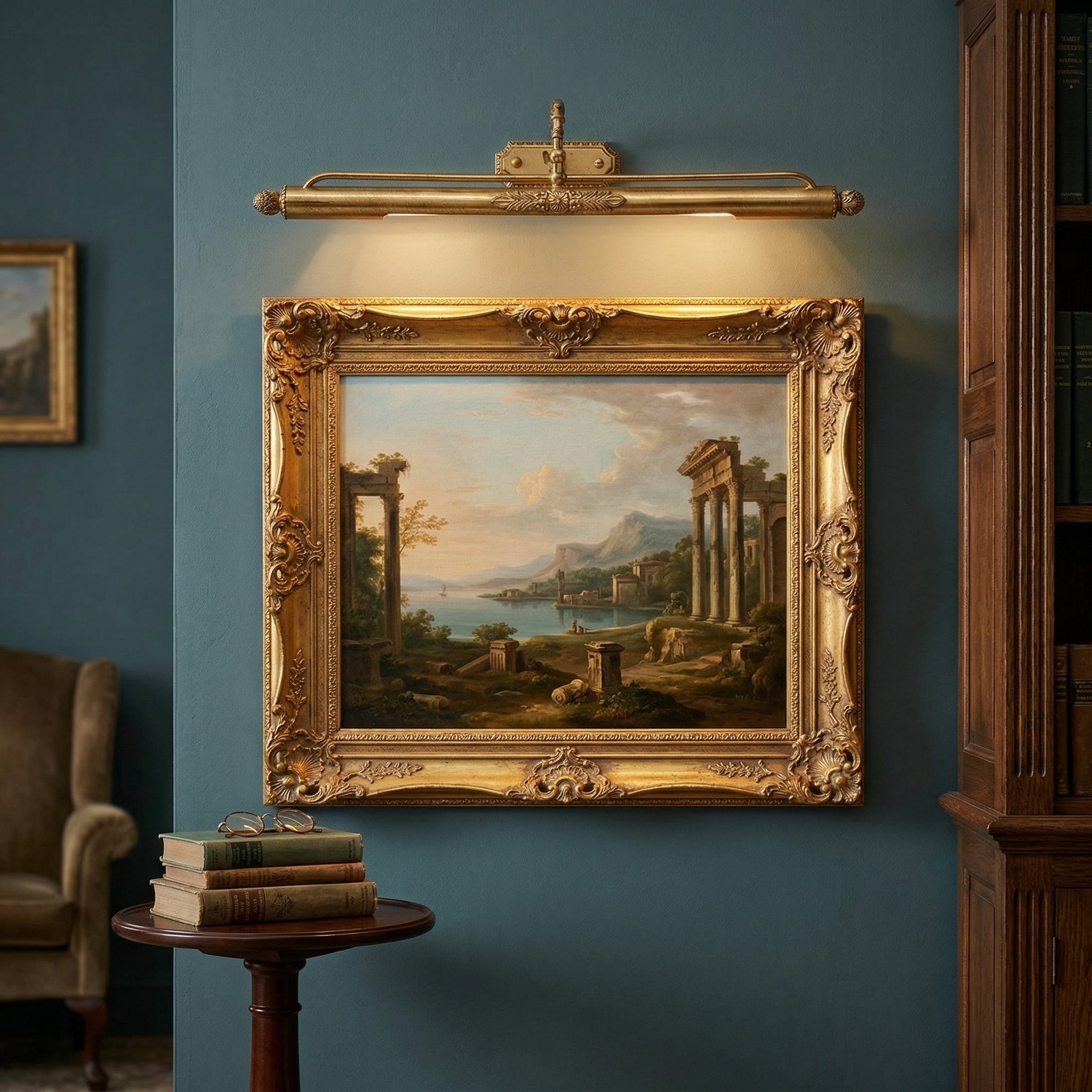 Galerie Brass Picture Light-Home & Garden > Lighting > Picture Lights-Laren Fete-L 45cm x H 15.5cm / L 17.7″ x H 6.1″-Brass-Laren Fete