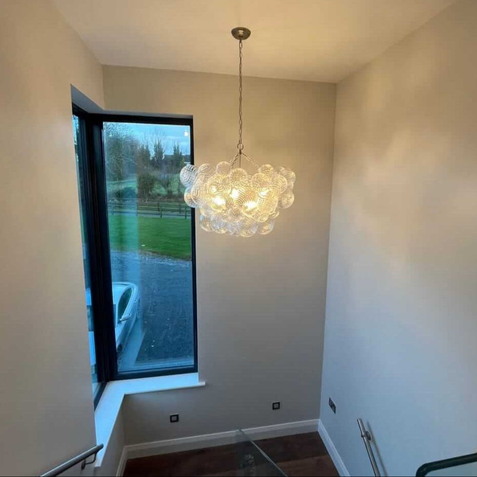 Glimmer Bubble Chandelier | Glass, Brass Finish, Modern Design 10