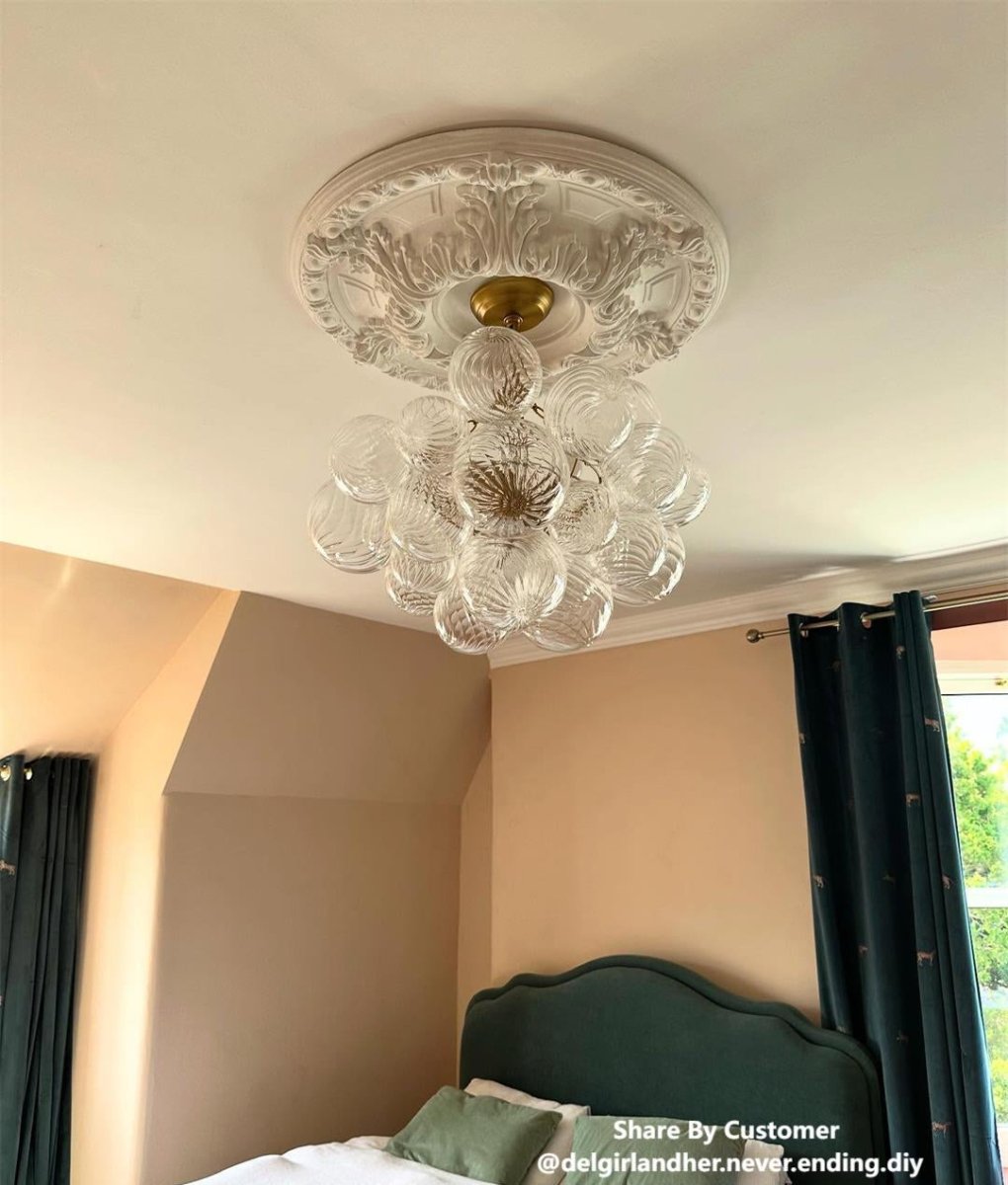 Glimmer Bubble Chandelier | Glass, Brass Finish, Modern Design 3
