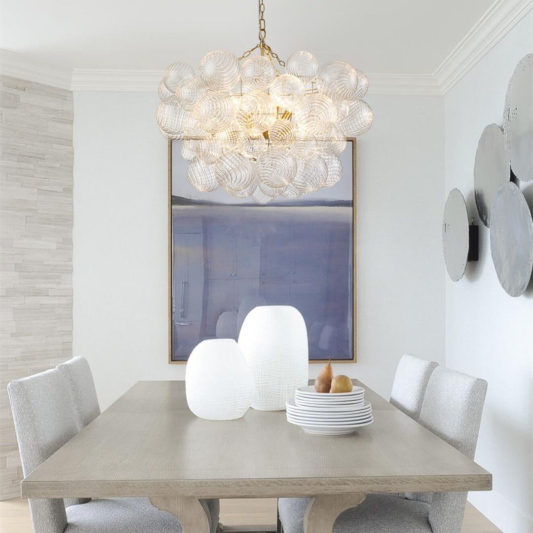 Glimmer Bubble Chandelier | Glass, Brass Finish, Modern Design 8