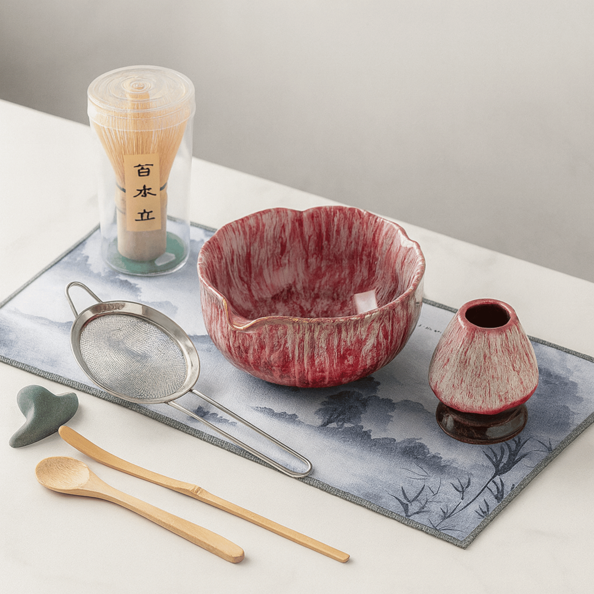 HanaKyo Petal Matcha Set – 8-Piece Kiln-Glazed Ceremony Kit-Home & Garden > Kitchen & Dining > Serveware > Tea Sets & Teapots-Laren Fete-Glazed Pink-Laren Fete