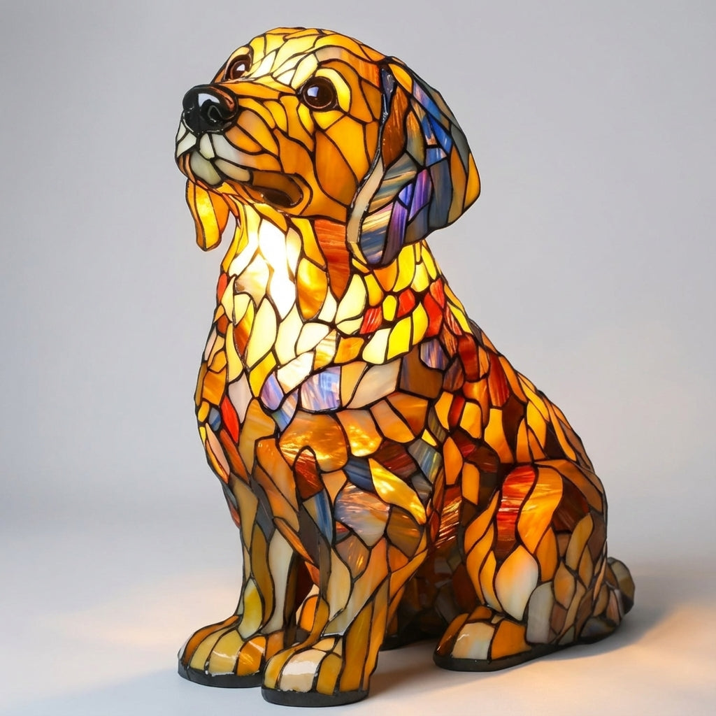 Handcrafted Dog Breed Accent Lamp-Home & Garden > Lighting > Table Lamps-Laren Fete-Golden Retriever-Laren Fete