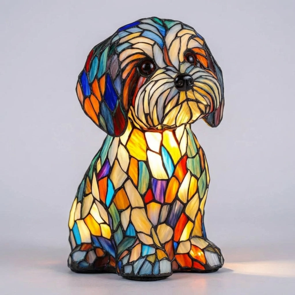 Handcrafted Dog Breed Accent Lamp-Home & Garden > Lighting > Table Lamps-Laren Fete-Maltese-Laren Fete