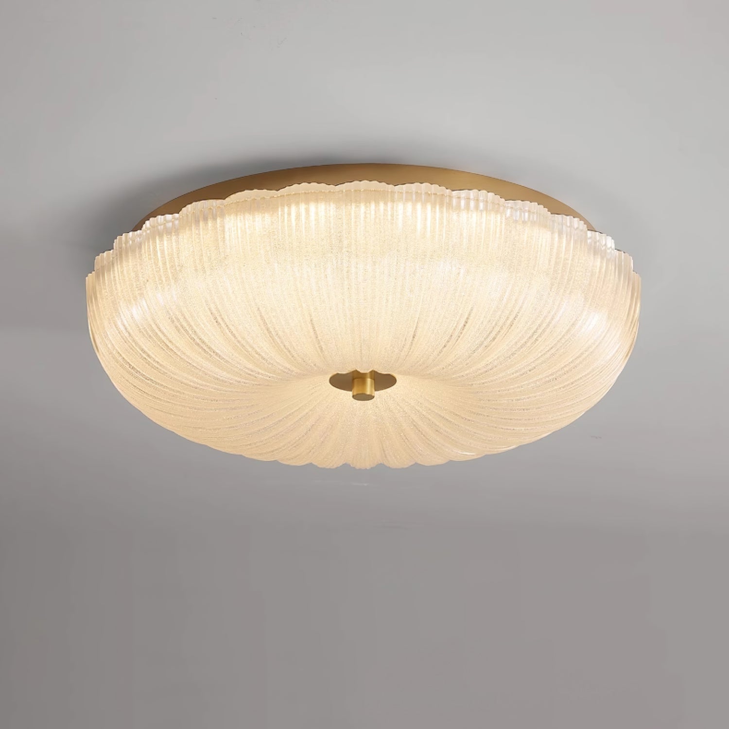 Haven Flush Mount Ceiling Light | Ripple Glass, LED Fixture 0