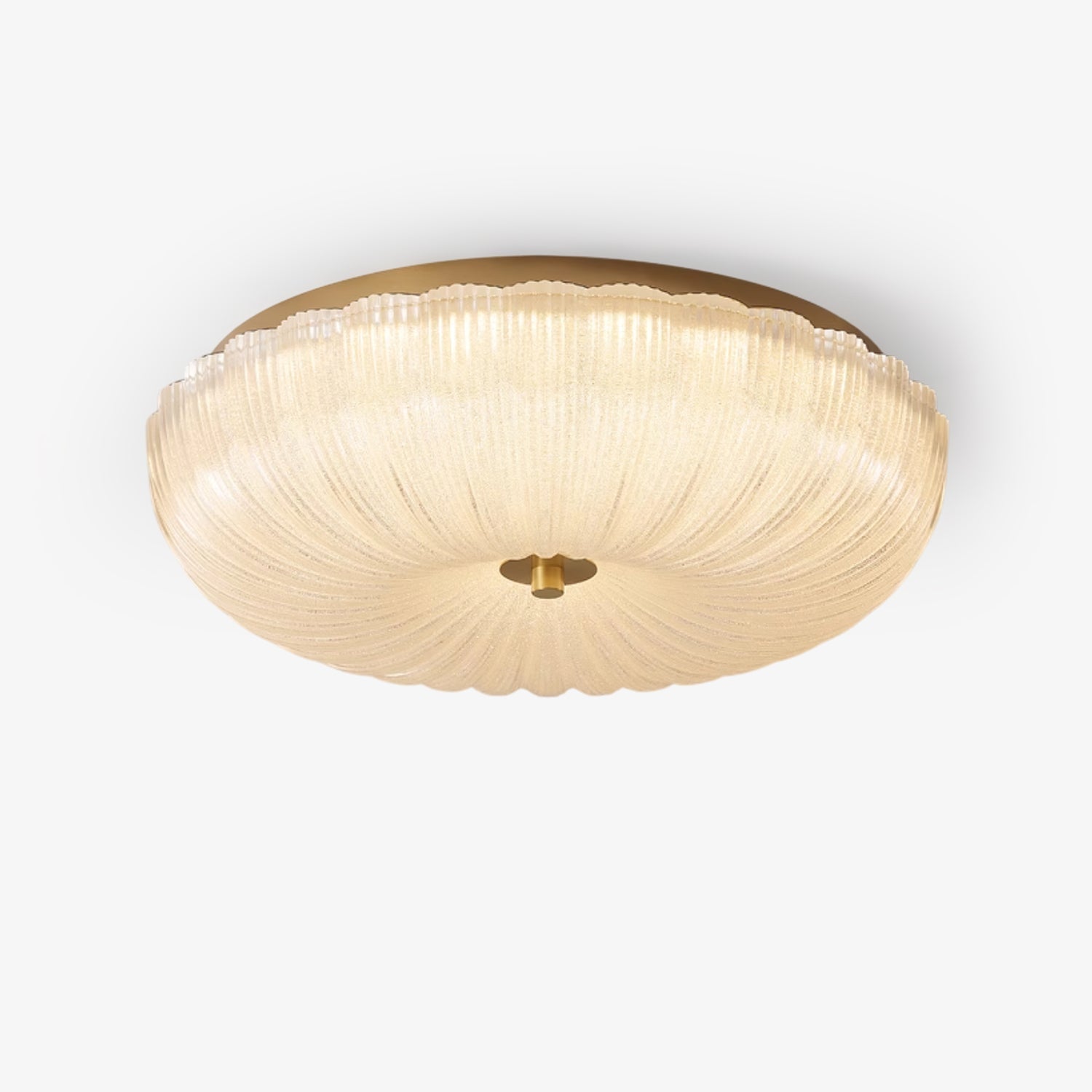 Haven Flush Mount Ceiling Light | Ripple Glass, LED Fixture 1