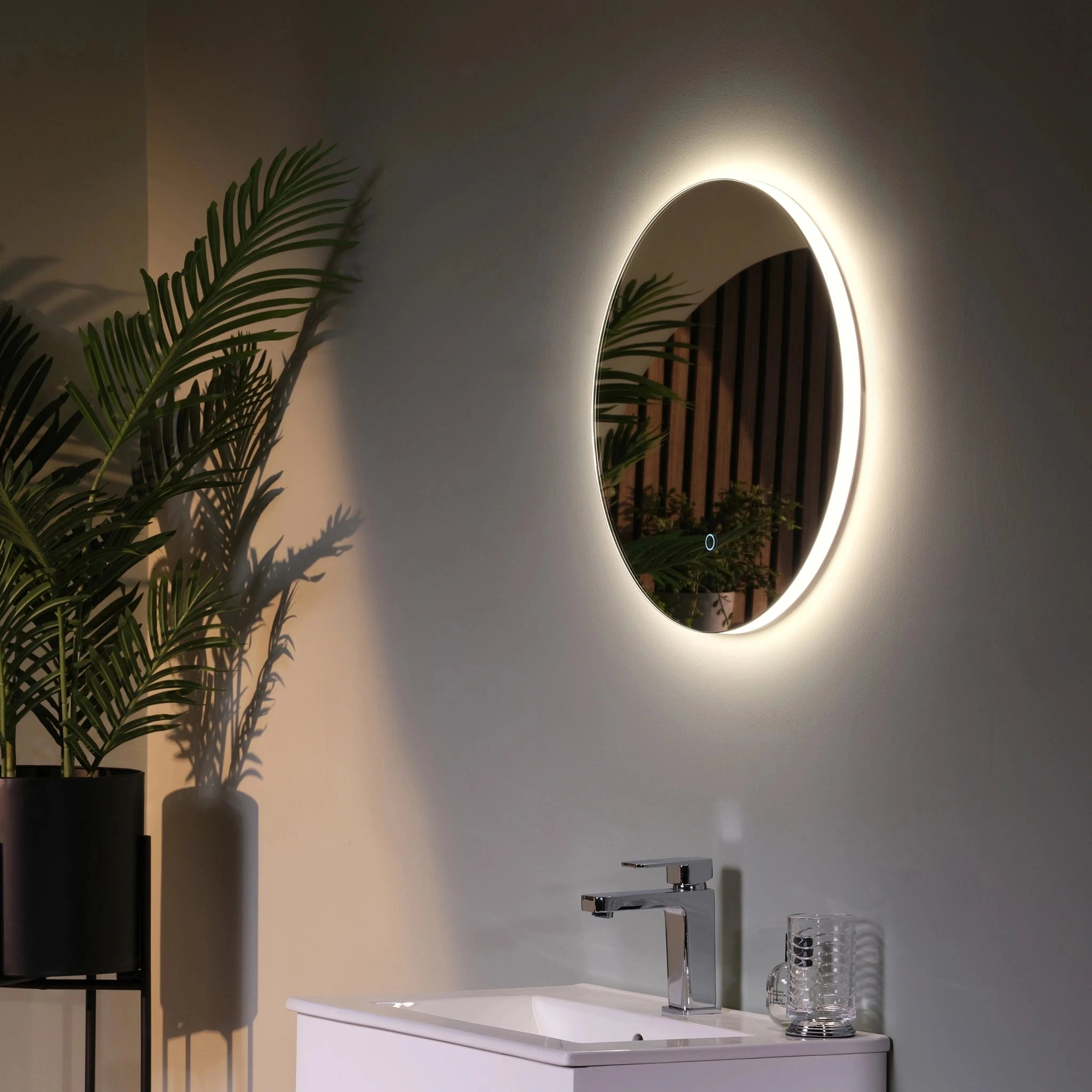 Haven LED Bathroom Mirror | Round, Adjustable Backlit 0