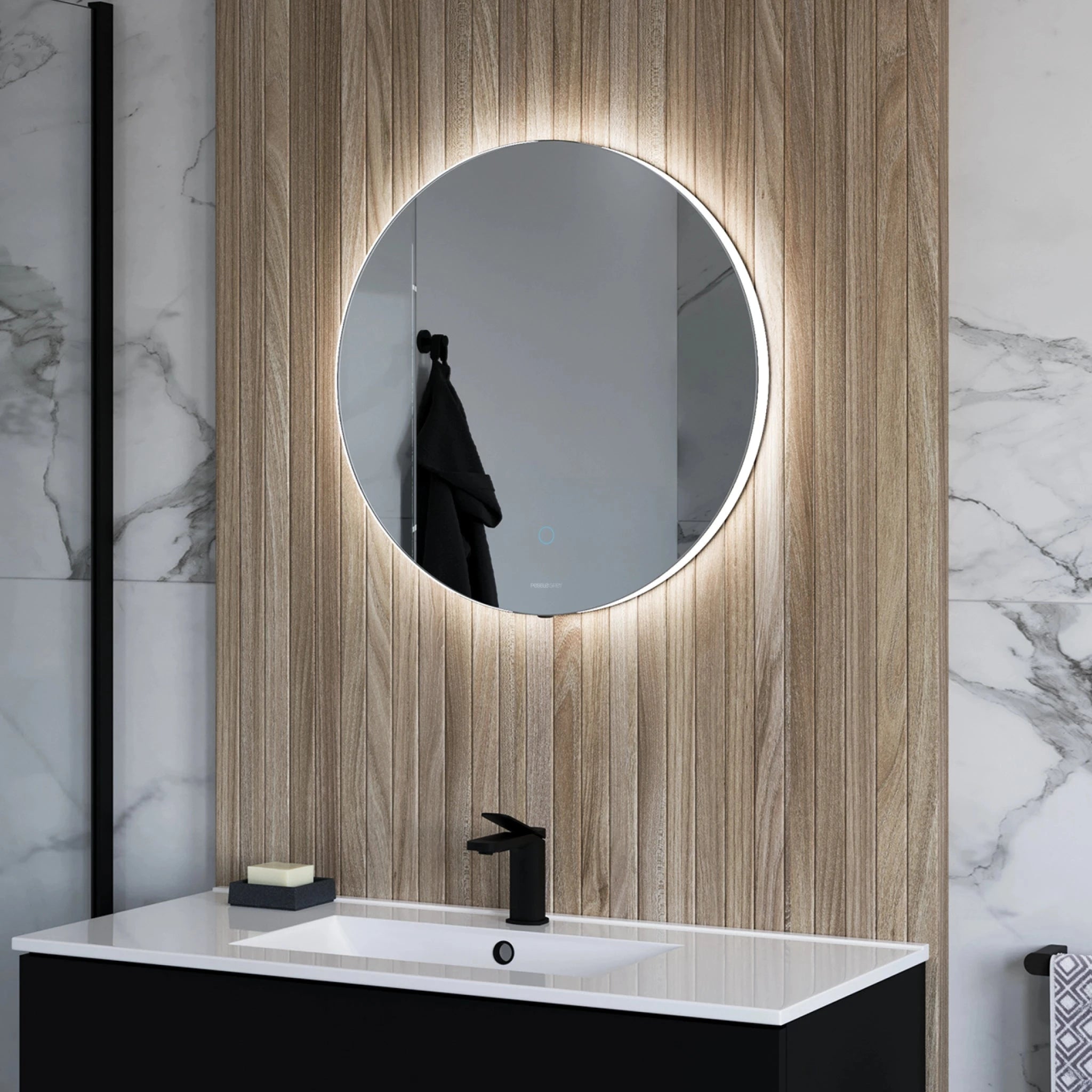 Haven LED Bathroom Mirror | Round, Adjustable Backlit 1