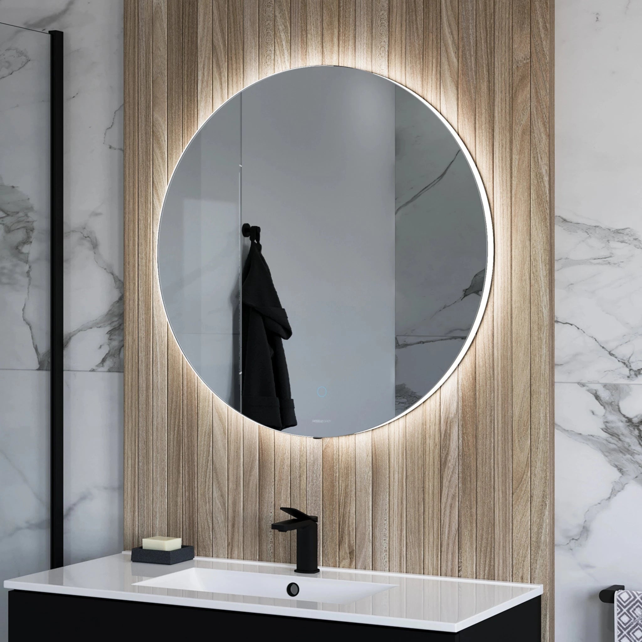 Haven LED Bathroom Mirror | Round, Adjustable Backlit 7
