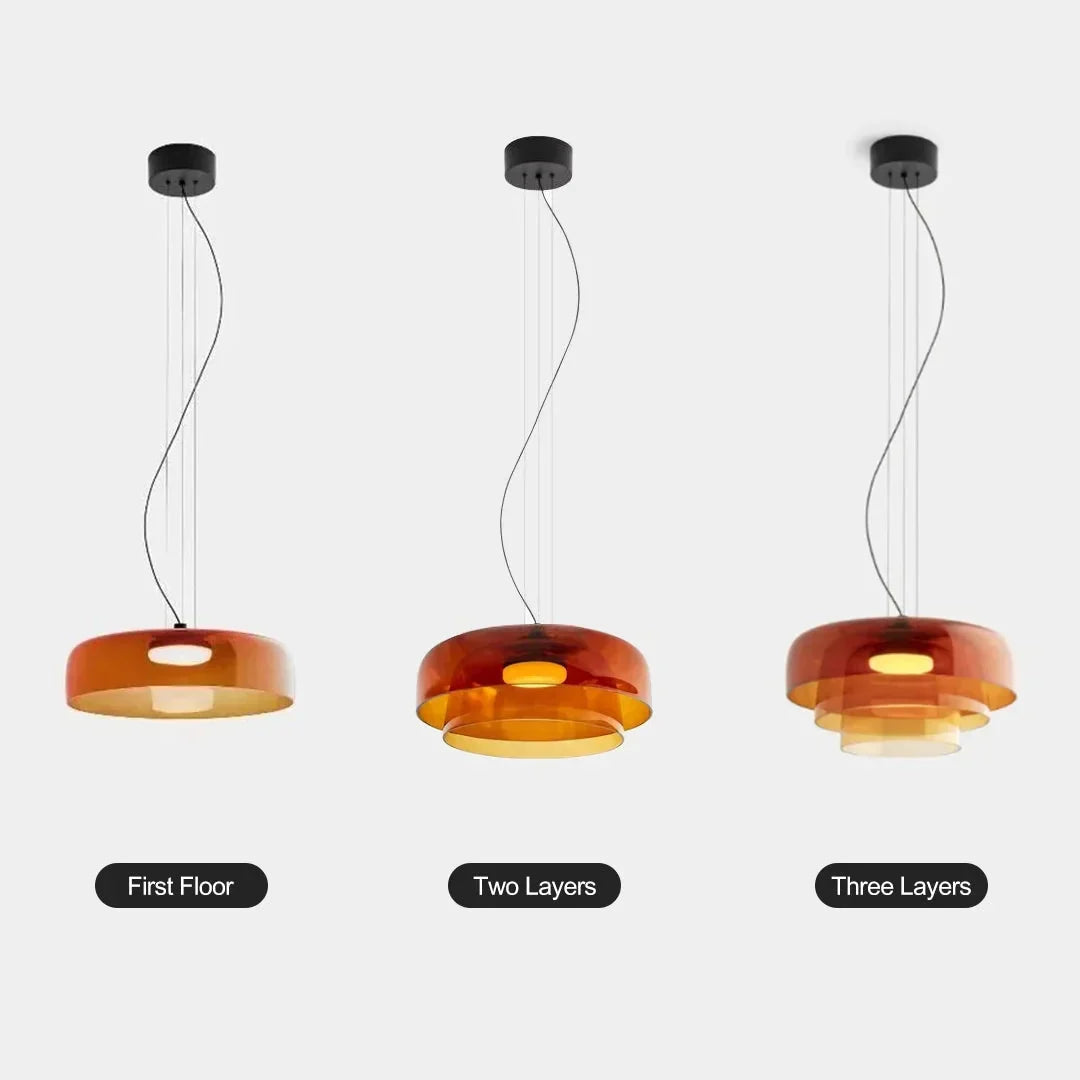 Imperial Glow Pendant Light | Layered Glass, Retro Style 5