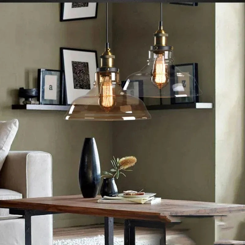 Indigo Pendant Light | Smoked Glass, Vintage Industrial 6