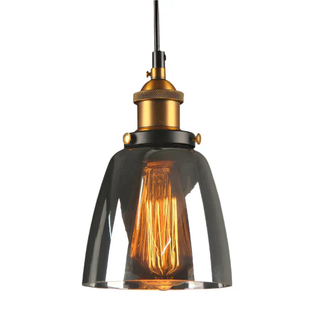 Indigo Pendant Light | Smoked Glass, Vintage Industrial 9