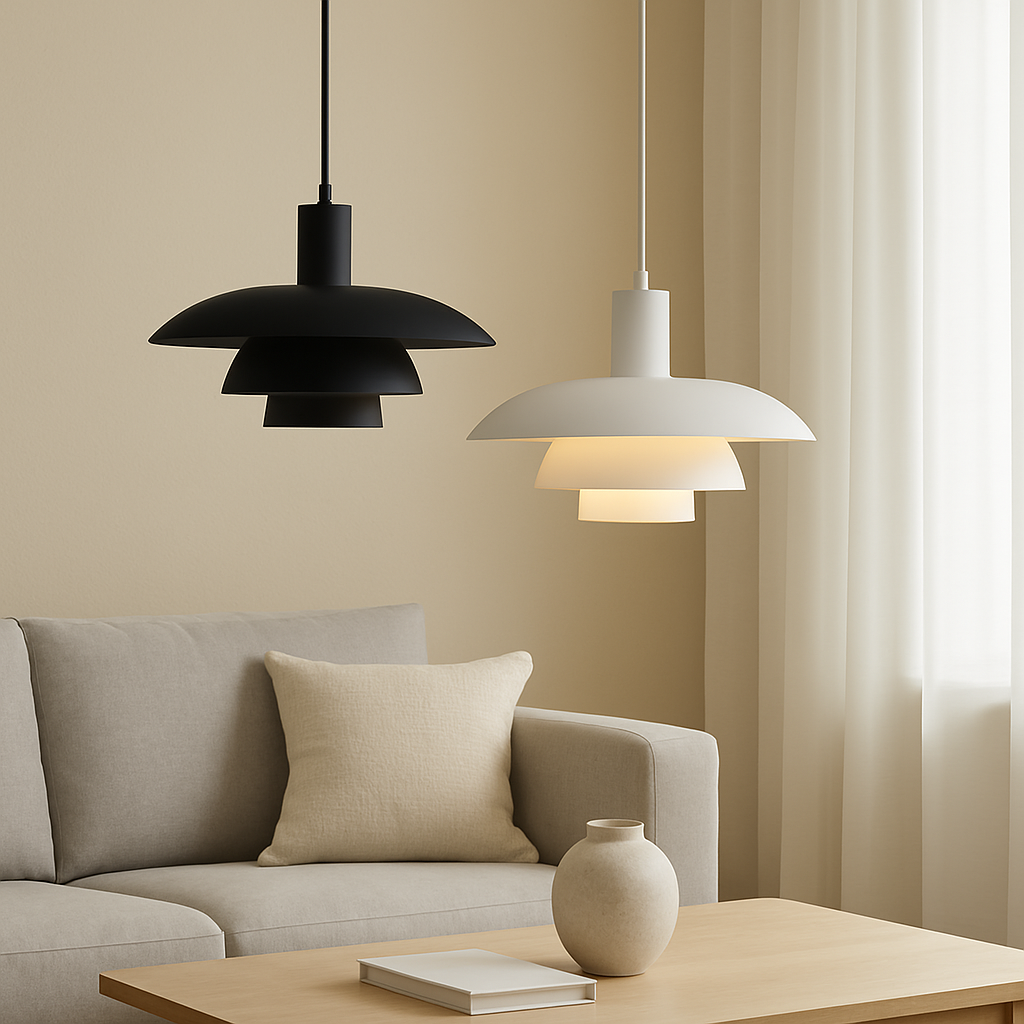 Iris Black Pendant Light | Scandinavian Metal, LED 1