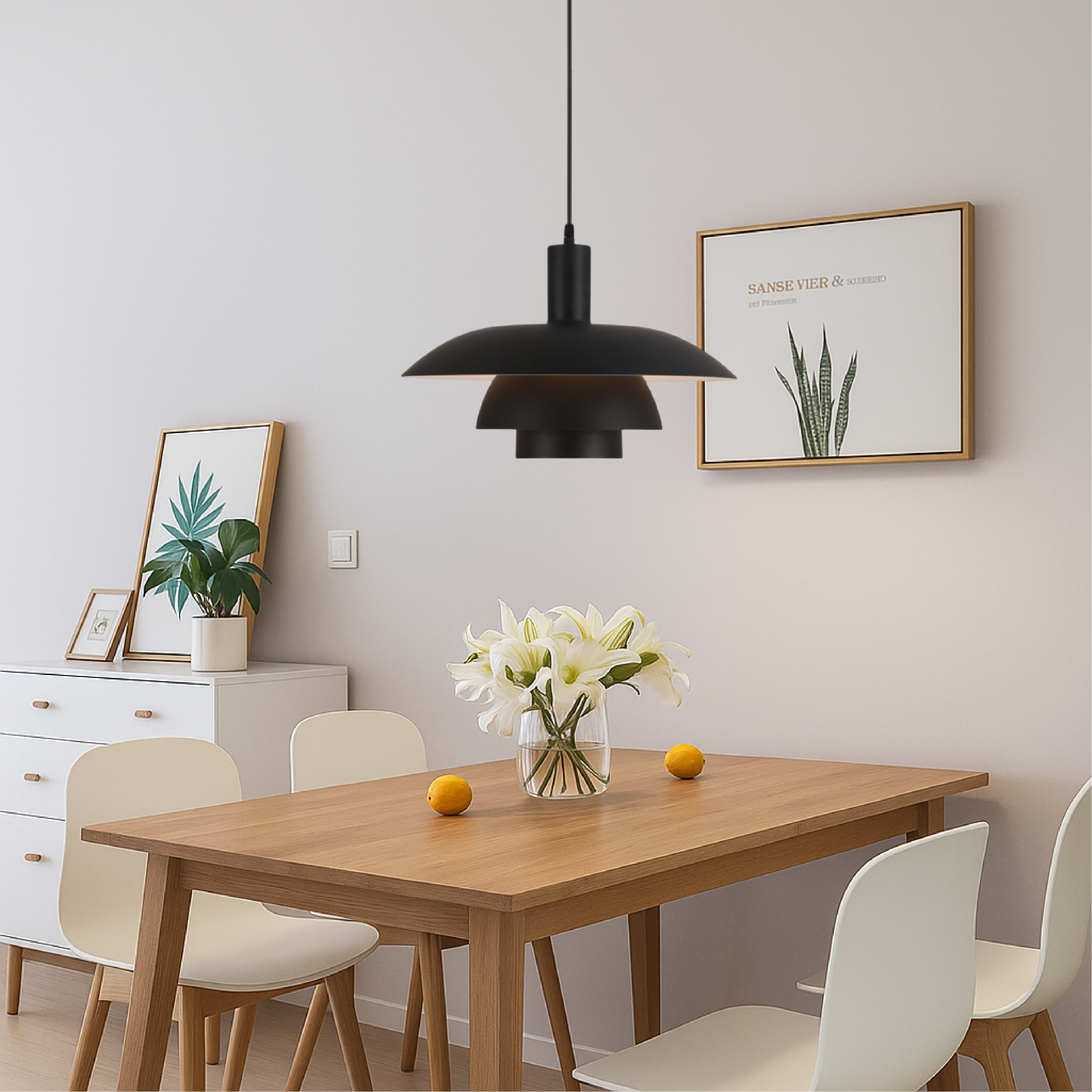 Iris Black Pendant Light | Scandinavian Metal, LED 2