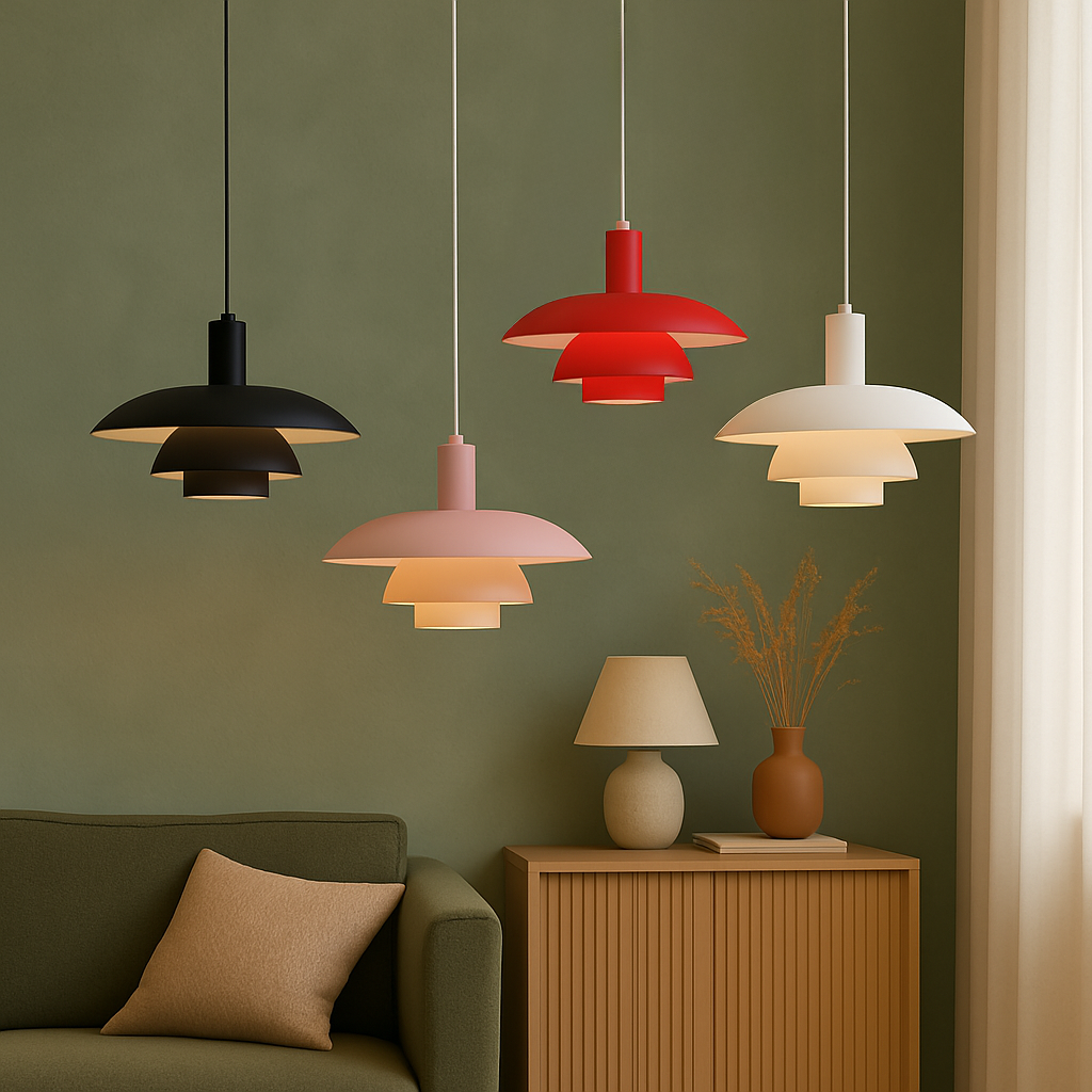Iris Black Pendant Light | Scandinavian Metal, LED 5