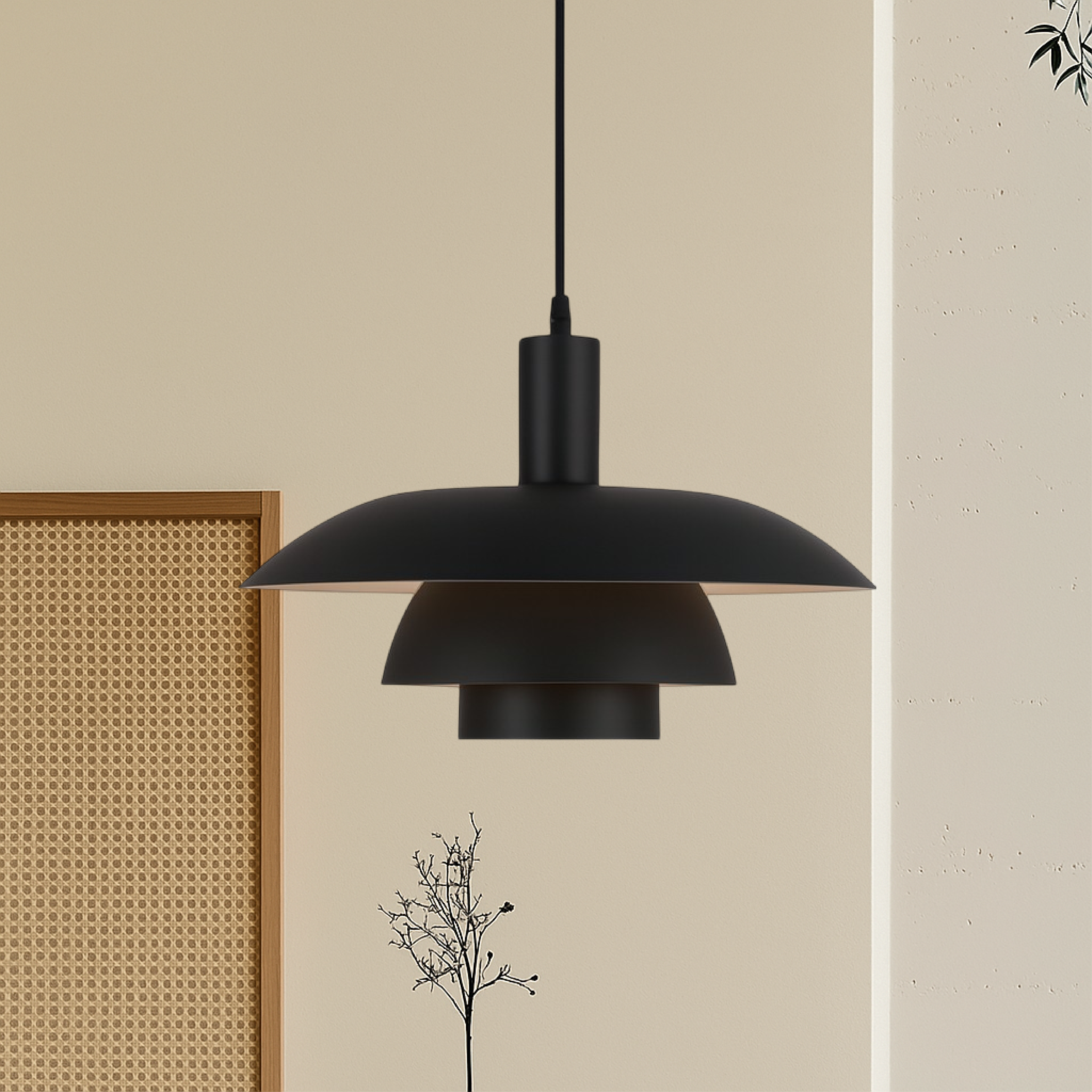 Iris Black Pendant Light | Scandinavian Metal, LED 9