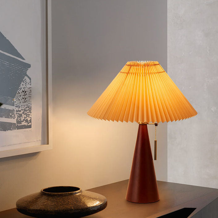 Jade Table Lamp | Rubberwood, Minimalist Design for Bedside or Desk 2