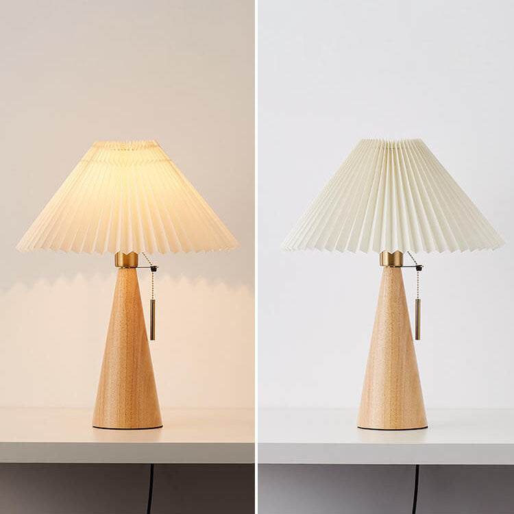 Jade Table Lamp | Rubberwood, Minimalist Design for Bedside or Desk 7