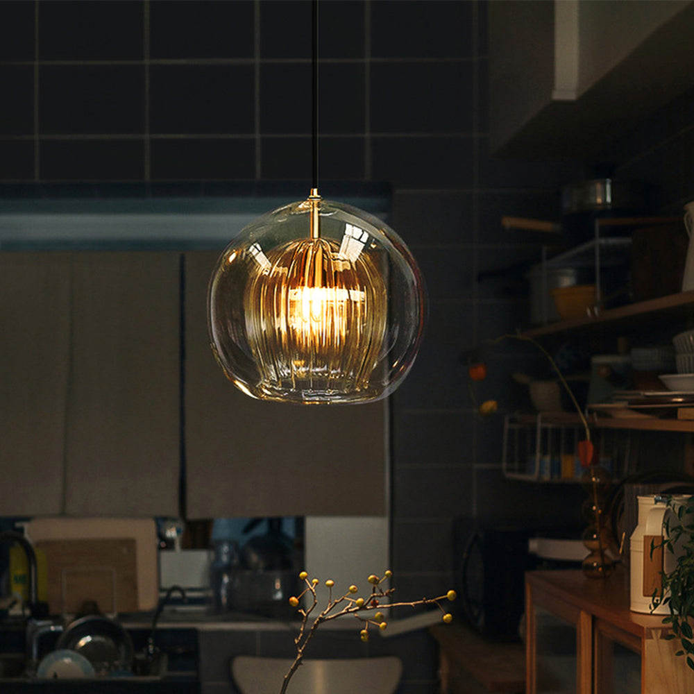 Juno Pendant Light | Clear and Amber Glass, Modern Kitchen Pendant Lighting 9
