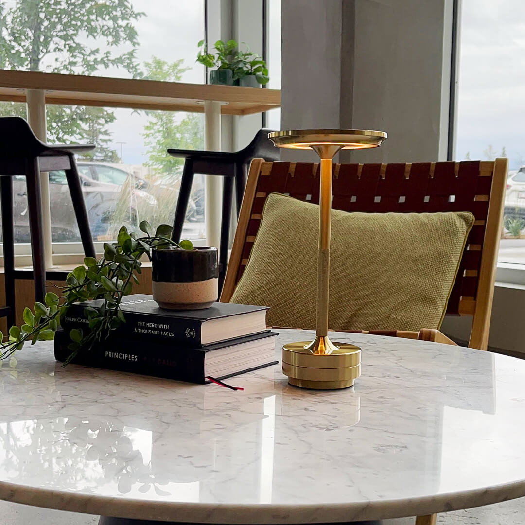 Kova Aluminium Cordless Table Lamp-Home & Garden > Lighting > Table Lamps-Laren Fete-Gold-Laren Fete