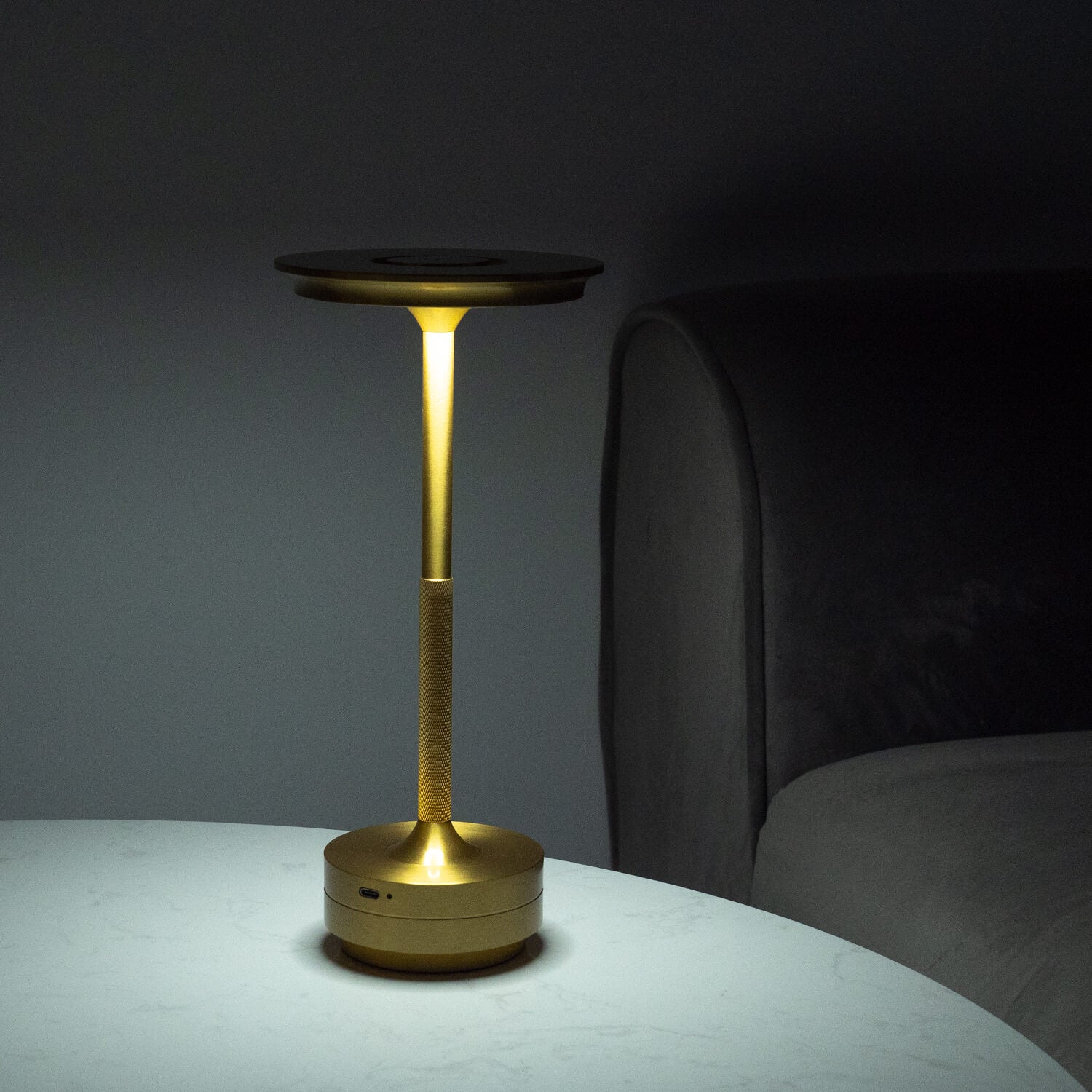Kova Aluminium Cordless Table Lamp-Home & Garden > Lighting > Table Lamps-Laren Fete-Gold-Laren Fete