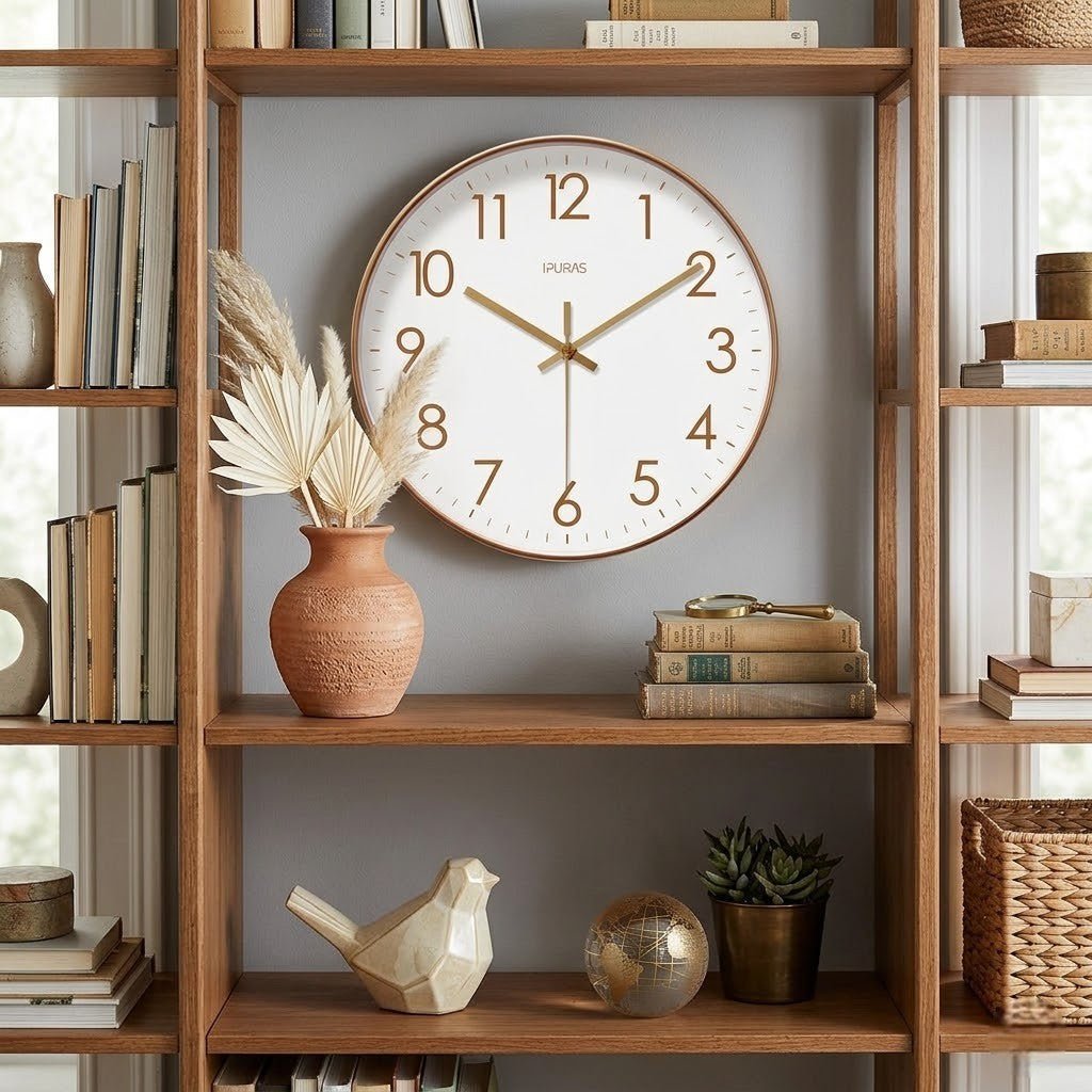 Kvart Silent Quartz Wall Clock-Home & Garden > Decor > Clocks > Wall Clocks-Laren Fete-Black-25cm-Laren Fete