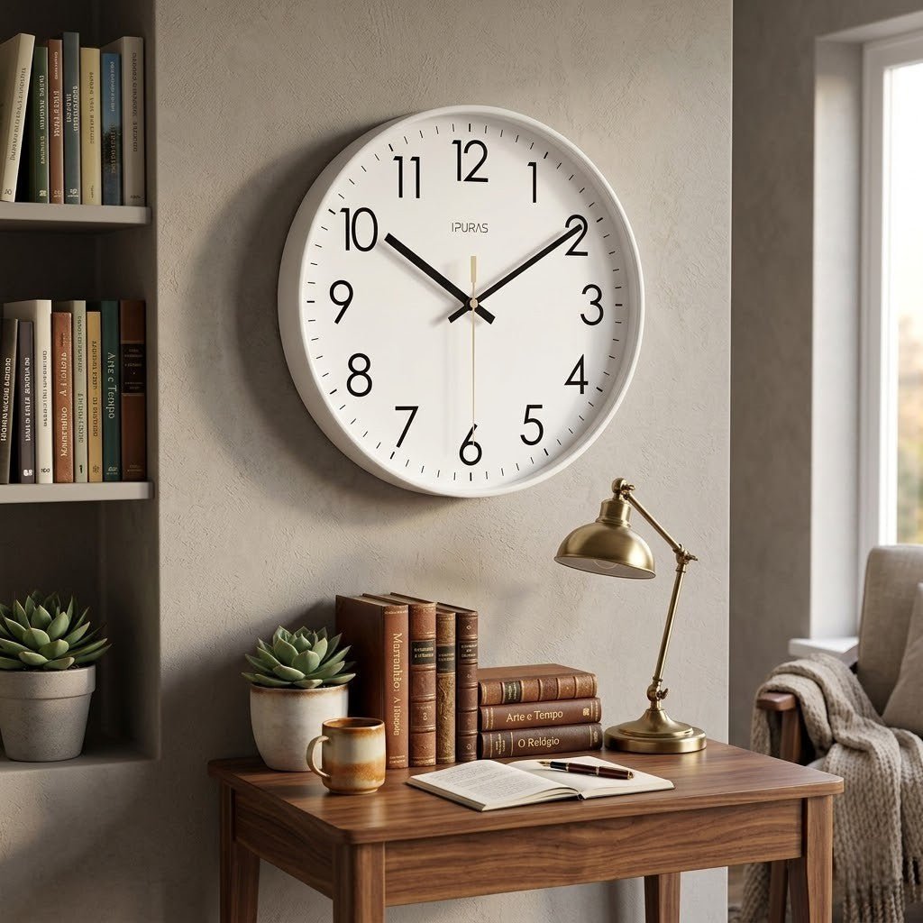 Kvart Silent Quartz Wall Clock-Home & Garden > Decor > Clocks > Wall Clocks-Laren Fete-Black-25cm-Laren Fete
