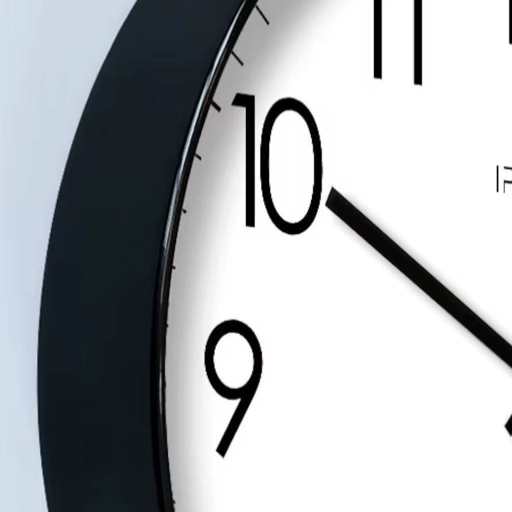 Kvart Silent Quartz Wall Clock-Home & Garden > Decor > Clocks > Wall Clocks-Laren Fete-Black-25cm-Laren Fete
