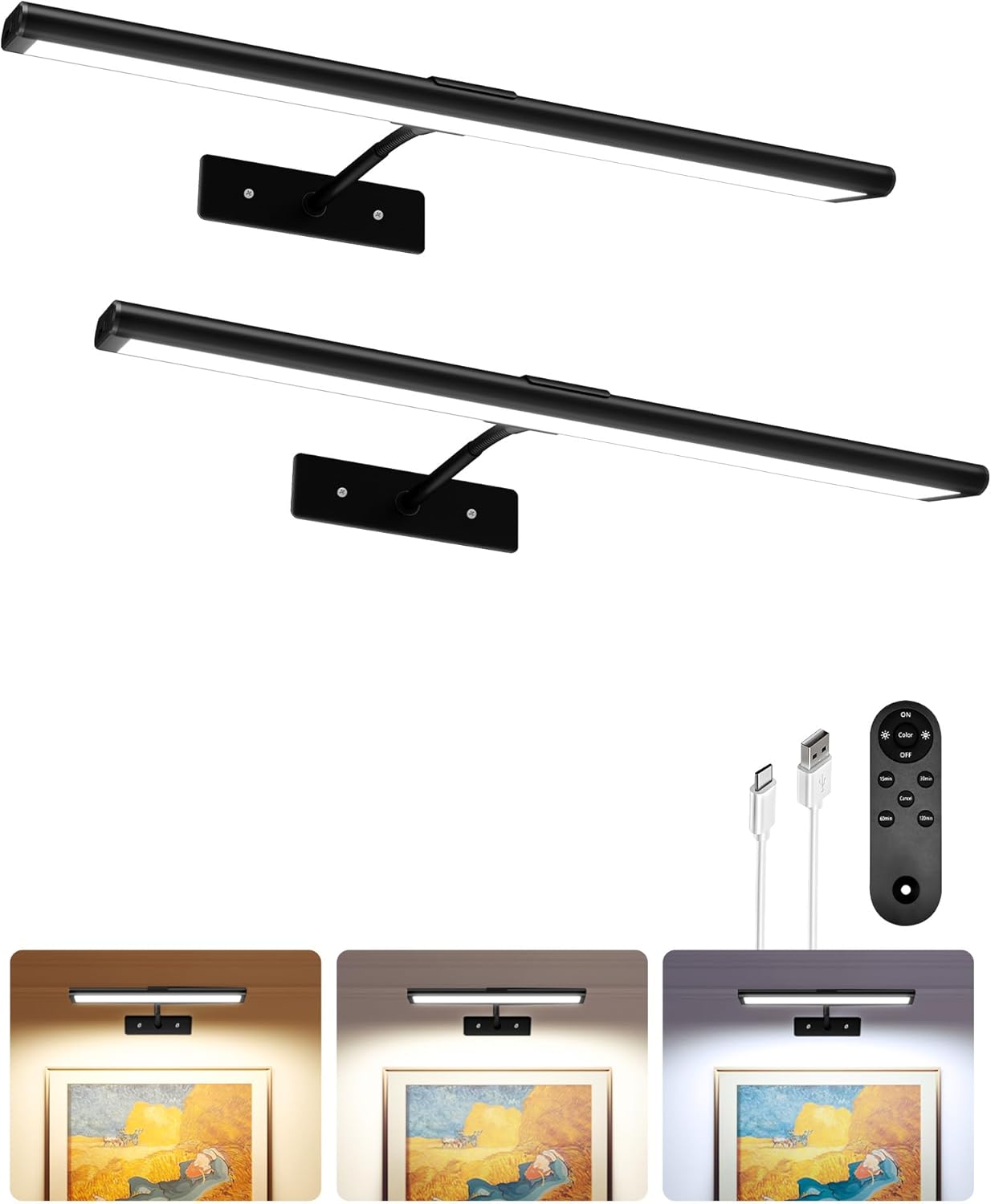 Lightscordless™ Wireless Rechargeable Picture Light-Home & Garden > Lighting > Picture Lights-Laren Fete-Gold-Laren Fete