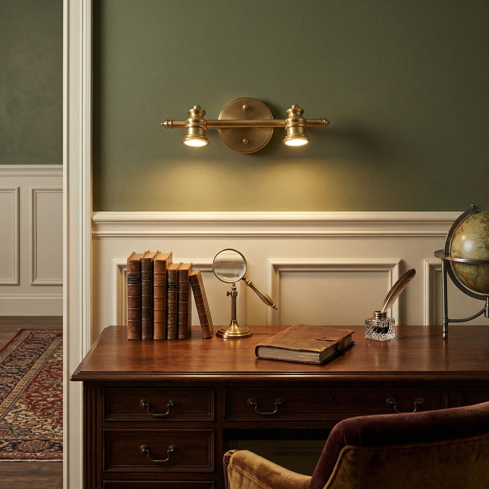 Linea Brass Spotlight Bar-Home & Garden > Lighting > Wall Lights & Sconces-Laren Fete-1 heads L 11.5cm x H 13cm / L 4.5″ x H 5.1″-Brass-Warm Light-Laren Fete