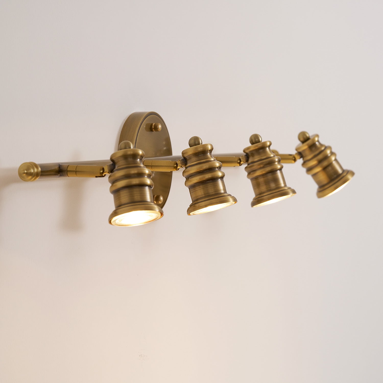 Linea Brass Spotlight Bar-Home & Garden > Lighting > Wall Lights & Sconces-Laren Fete-1 heads L 11.5cm x H 13cm / L 4.5″ x H 5.1″-Brass-Warm Light-Laren Fete