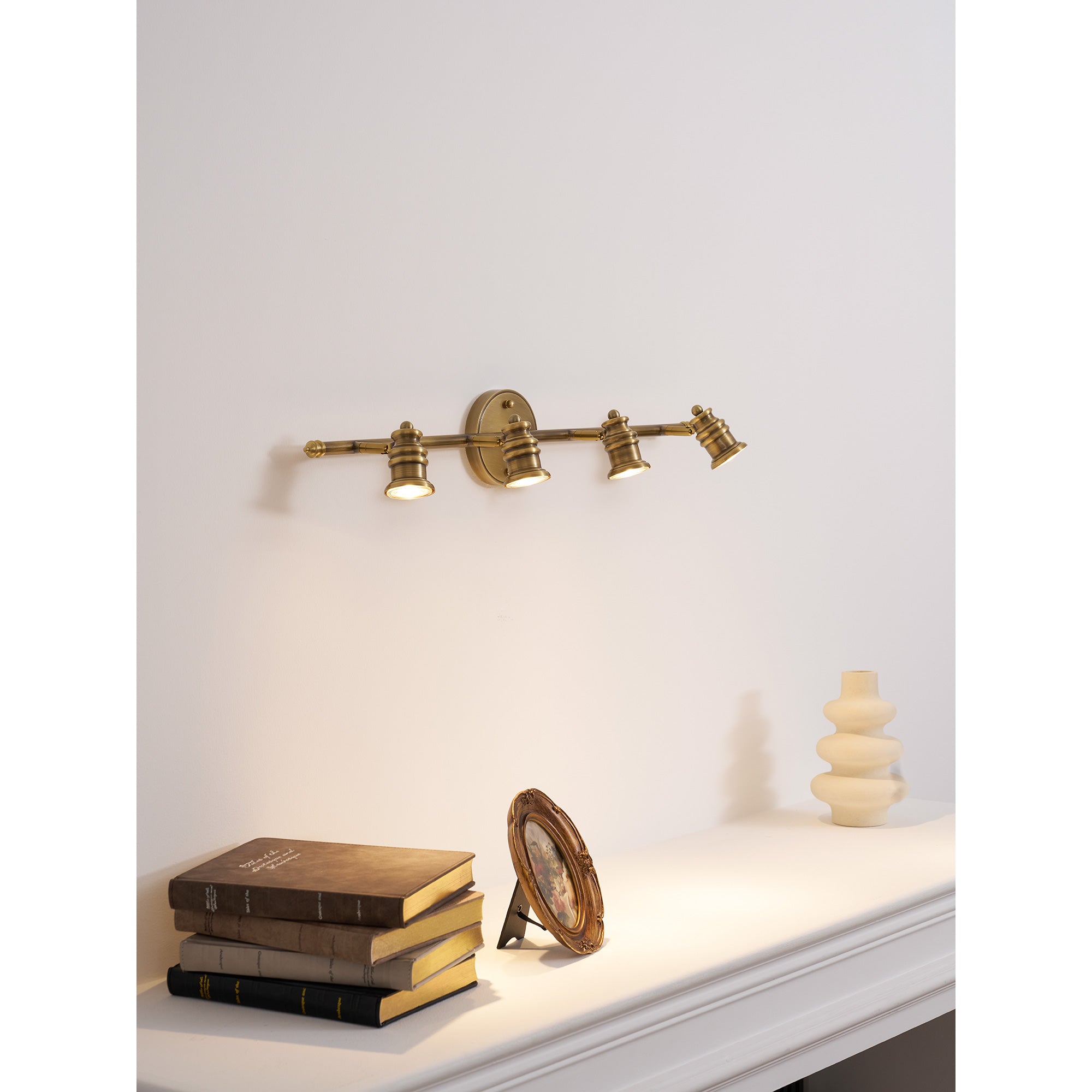 Linea Brass Spotlight Bar-Home & Garden > Lighting > Wall Lights & Sconces-Laren Fete-1 heads L 11.5cm x H 13cm / L 4.5″ x H 5.1″-Brass-Warm Light-Laren Fete