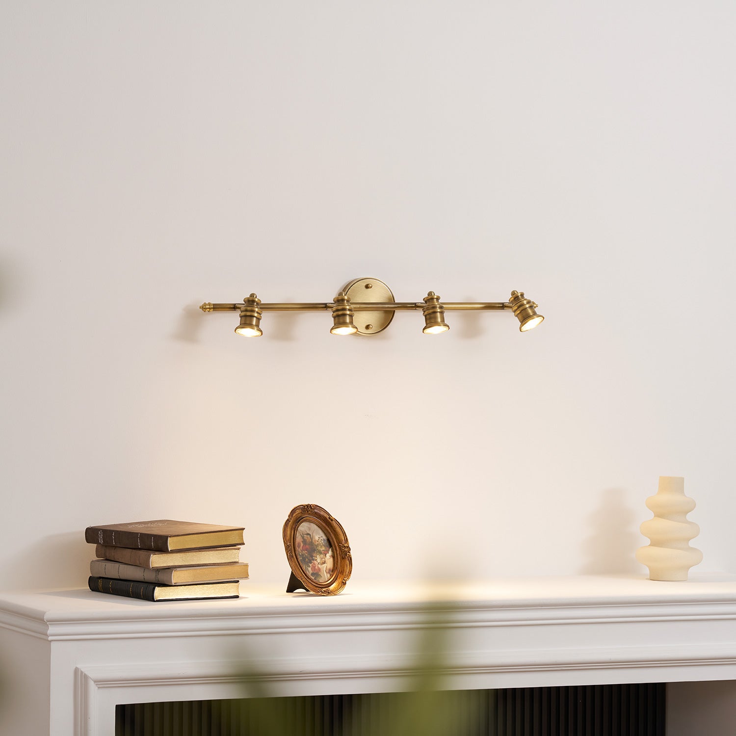 Linea Brass Spotlight Bar-Home & Garden > Lighting > Wall Lights & Sconces-Laren Fete-1 heads L 11.5cm x H 13cm / L 4.5″ x H 5.1″-Brass-Warm Light-Laren Fete