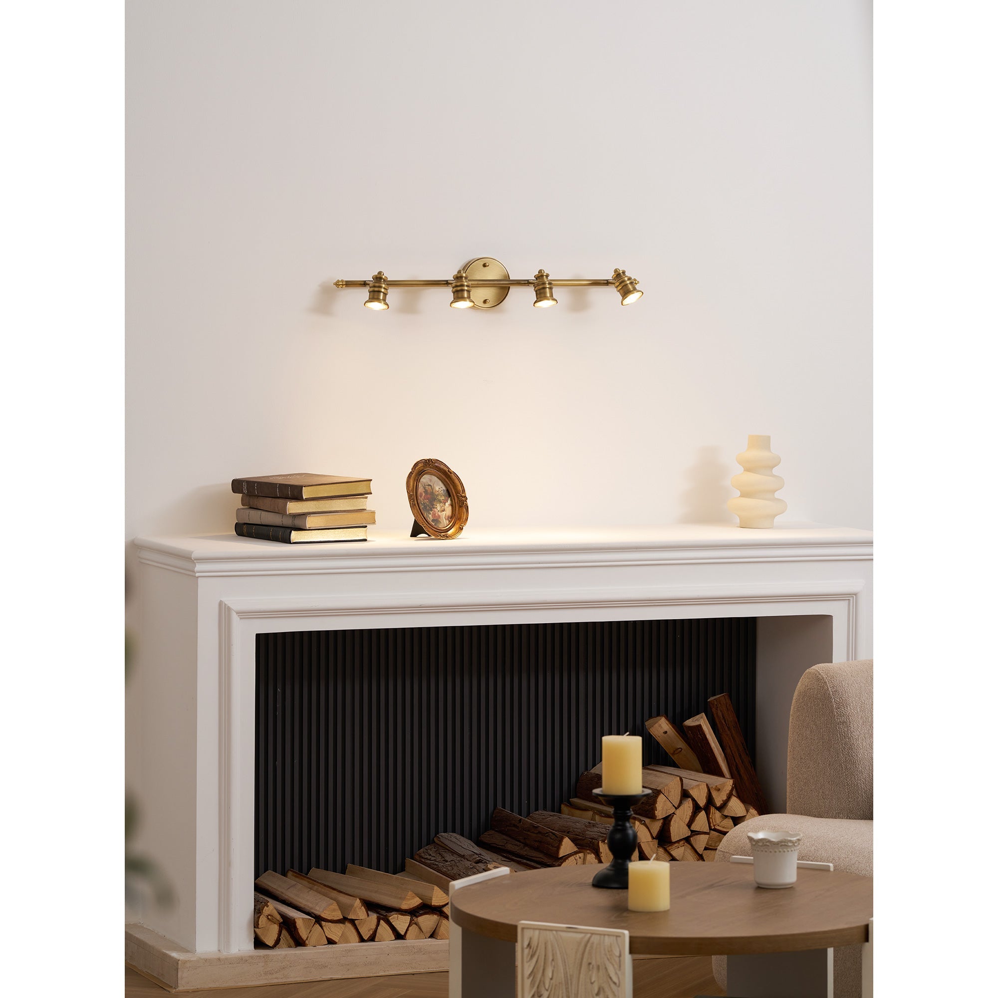 Linea Brass Spotlight Bar-Home & Garden > Lighting > Wall Lights & Sconces-Laren Fete-1 heads L 11.5cm x H 13cm / L 4.5″ x H 5.1″-Brass-Warm Light-Laren Fete