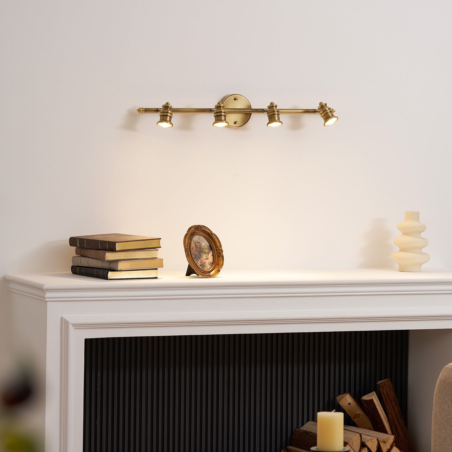 Linea Brass Spotlight Bar-Home & Garden > Lighting > Wall Lights & Sconces-Laren Fete-1 heads L 11.5cm x H 13cm / L 4.5″ x H 5.1″-Brass-Warm Light-Laren Fete