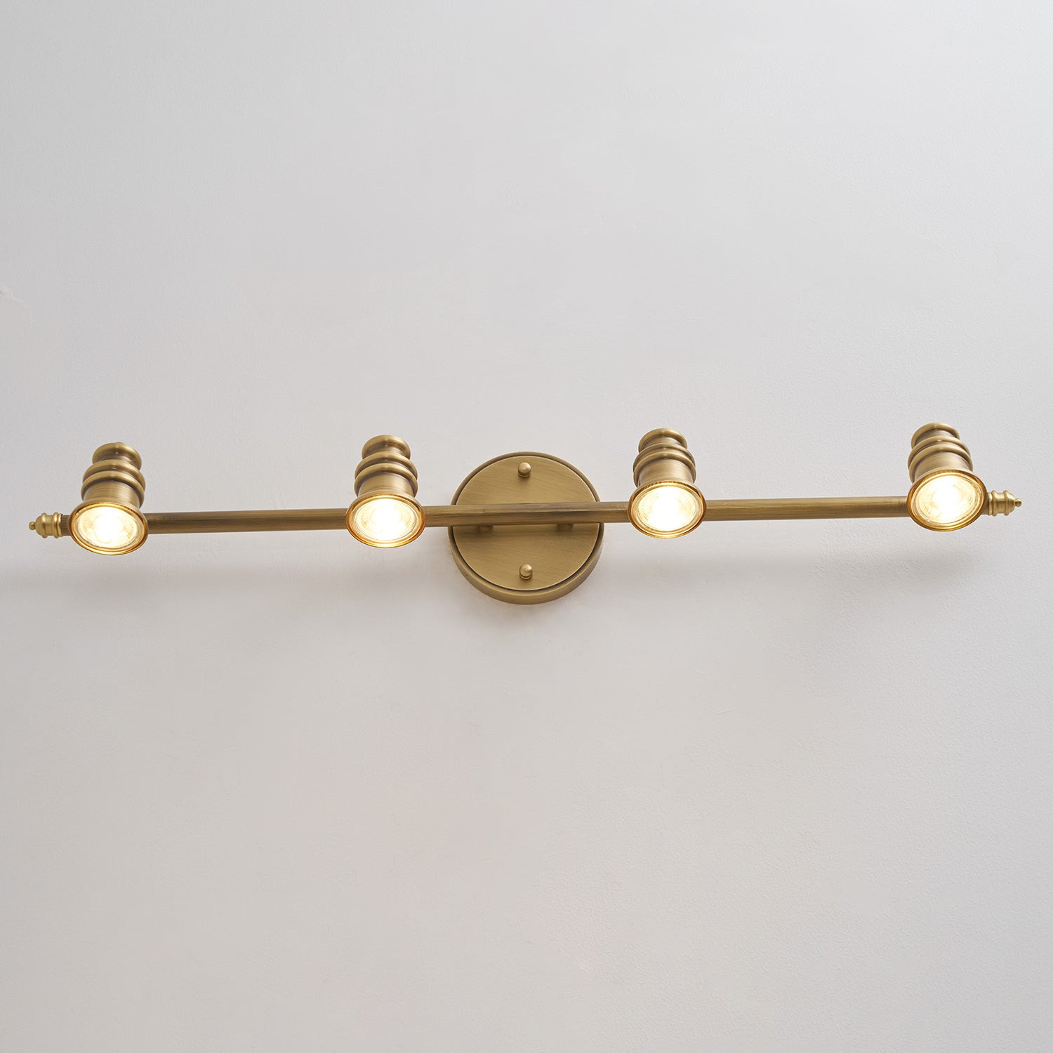 Linea Brass Spotlight Bar-Home & Garden > Lighting > Wall Lights & Sconces-Laren Fete-1 heads L 11.5cm x H 13cm / L 4.5″ x H 5.1″-Brass-Warm Light-Laren Fete