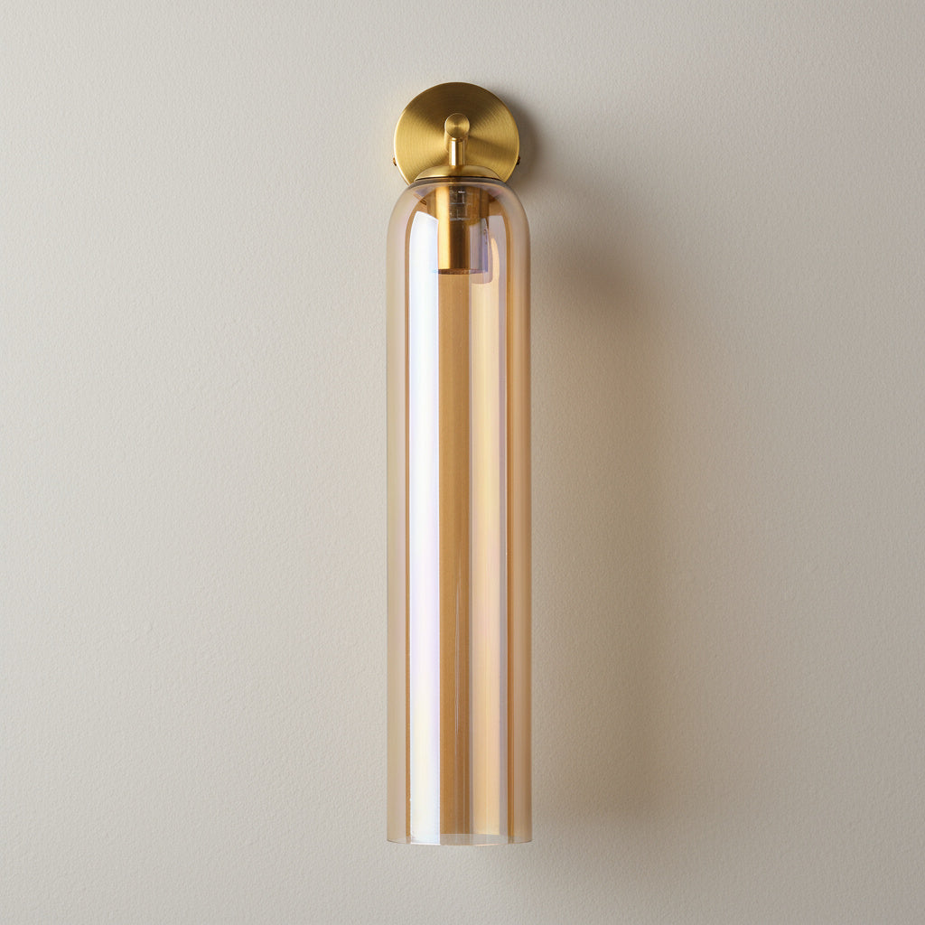 Liviana Glass Globe Wall Sconce-Home & Garden > Lighting > Wall Lights & Sconces-Laren Fete-Amber-Gold-Laren Fete