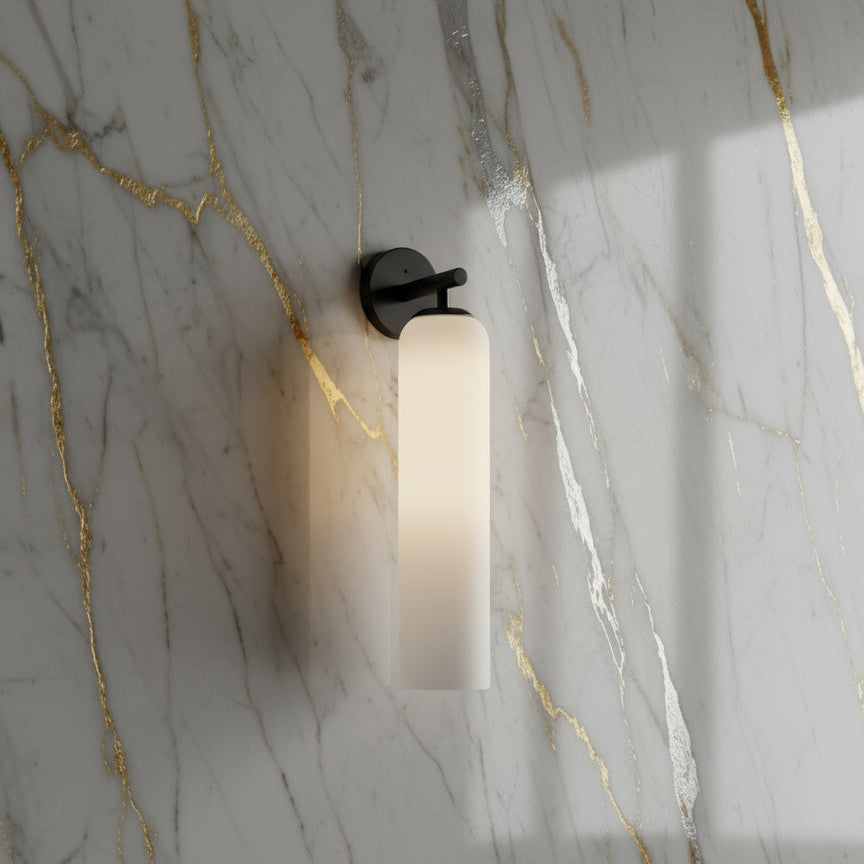 Liviana Glass Globe Wall Sconce-Home & Garden > Lighting > Wall Lights & Sconces-Laren Fete-Milk White-Black-Laren Fete