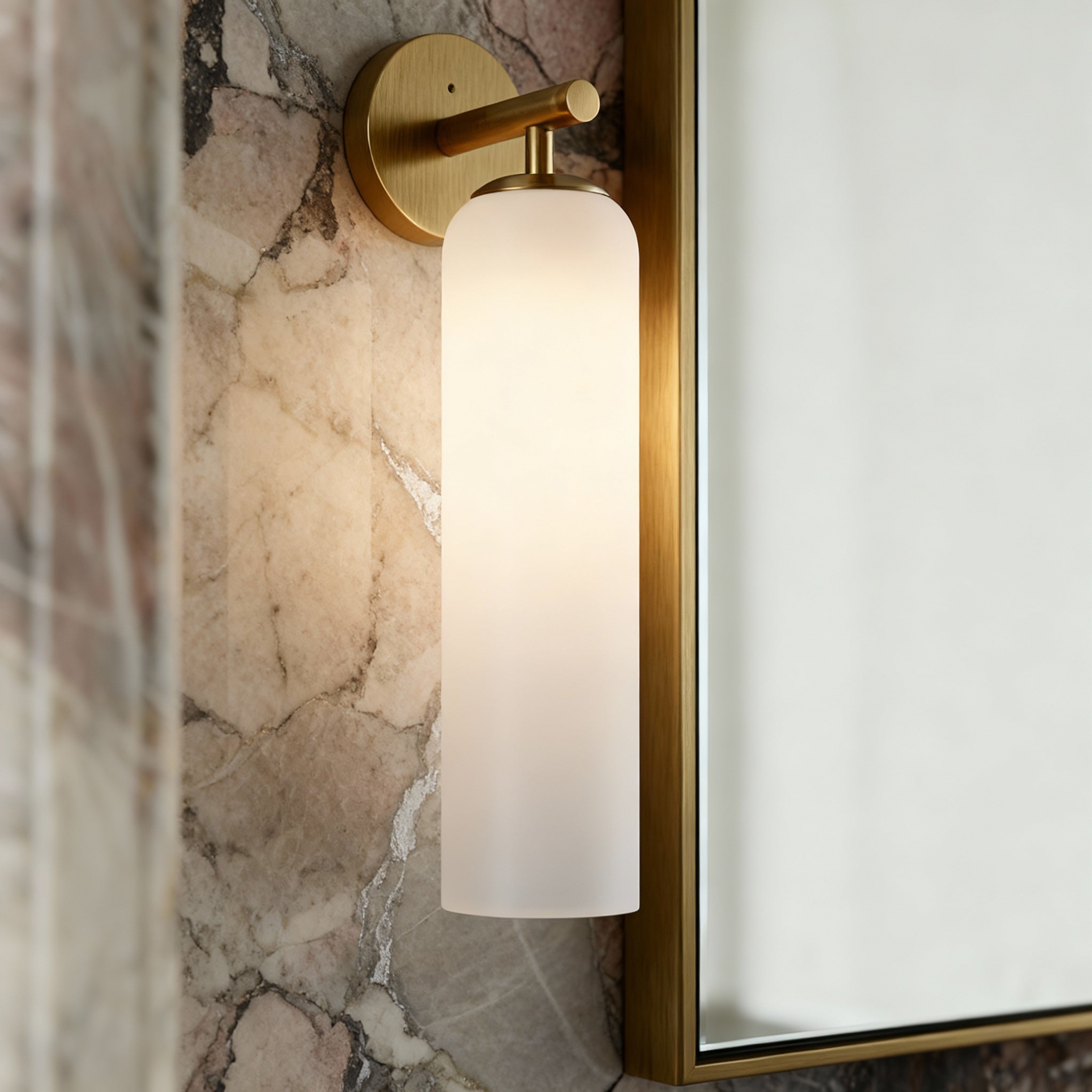 Liviana Glass Globe Wall Sconce-Home & Garden > Lighting > Wall Lights & Sconces-Laren Fete-Milk White-Gold-Laren Fete
