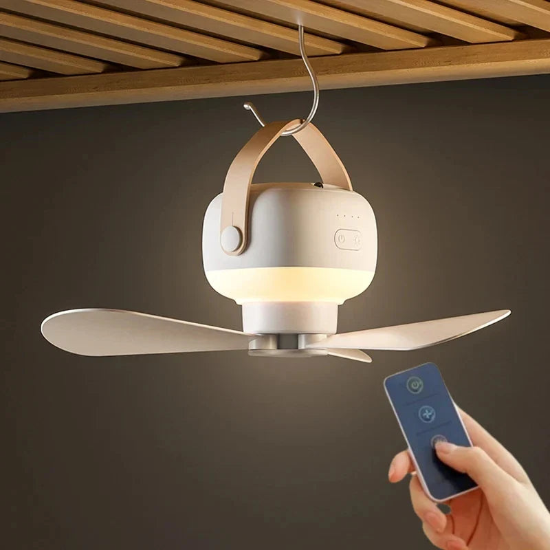 Luma USB Ceiling Fan with LED Light – Silent & Cordless-Home & Garden > Lighting > Ceiling Fans-Laren Fete-White-Laren Fete