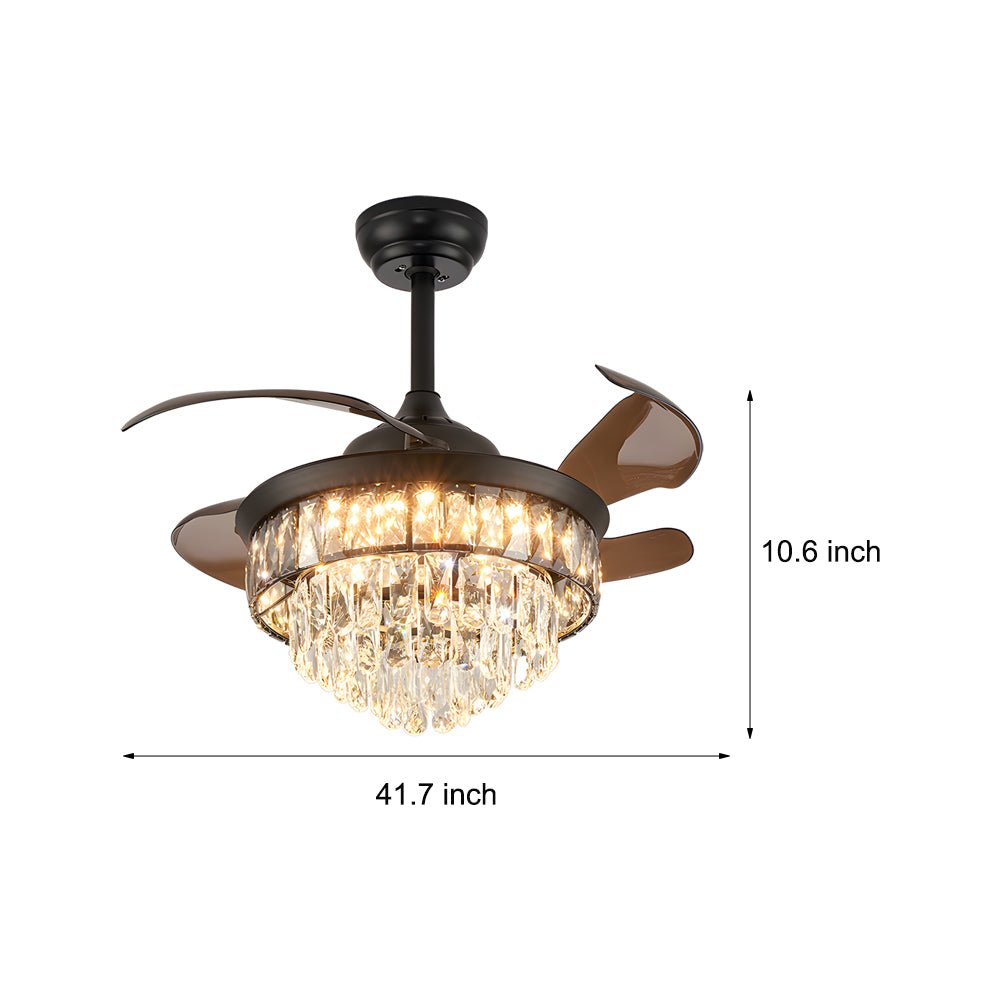 Lumière Crystal Retractable Ceiling Fan – Chandelier-Home & Garden > Lighting > Ceiling Fans-Laren Fete-Laren Fete