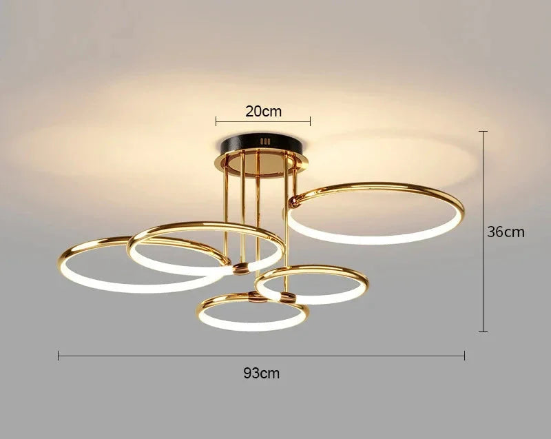 Lunara Flush Mount Ceiling Light | Geometric Gold or Black, LED Energy Efficient 6