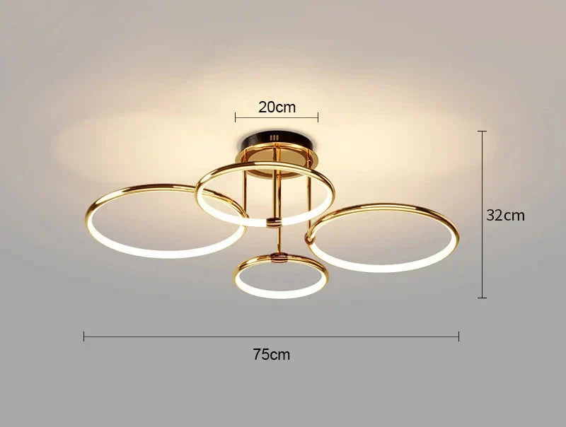 Lunara Flush Mount Ceiling Light | Geometric Gold or Black, LED Energy Efficient 7